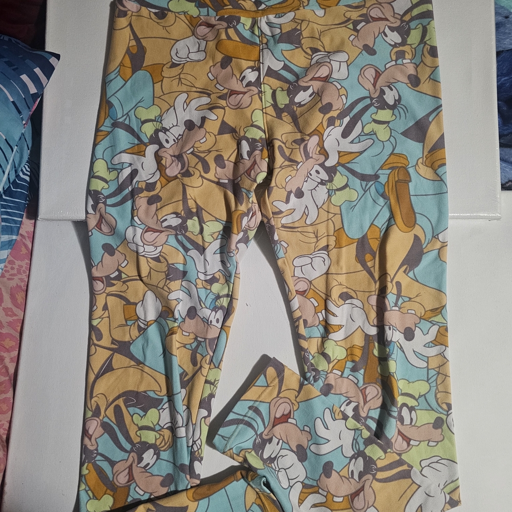 🩷 LuLaRoe Cartoon Character Leggings in Blue and Tan - Picture 2 of 3